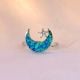 92.5 Sterling Silver Moon Adjustable Elegant Statement Ring